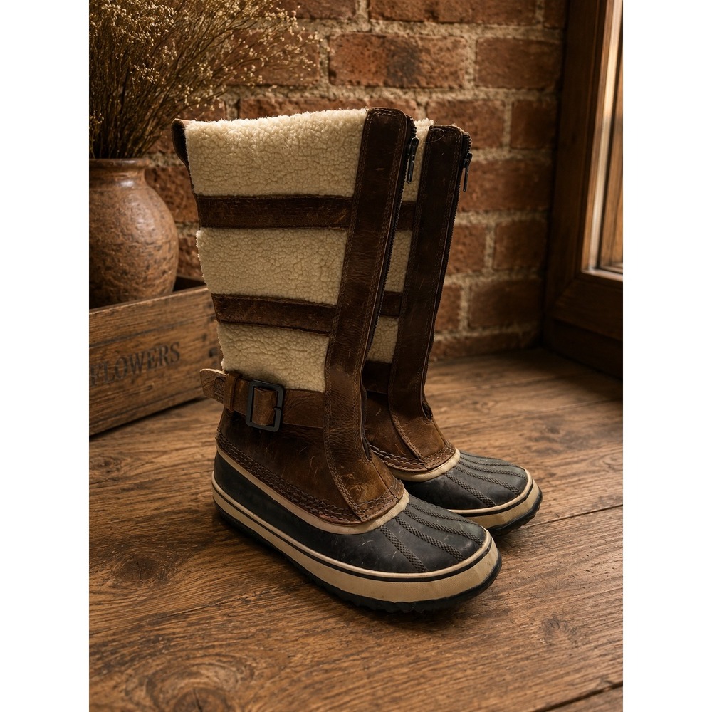 Sorel Helen Of Tundra II Womens Brown Leather Winter Boots 9 Cabin Gorpcore Cozy